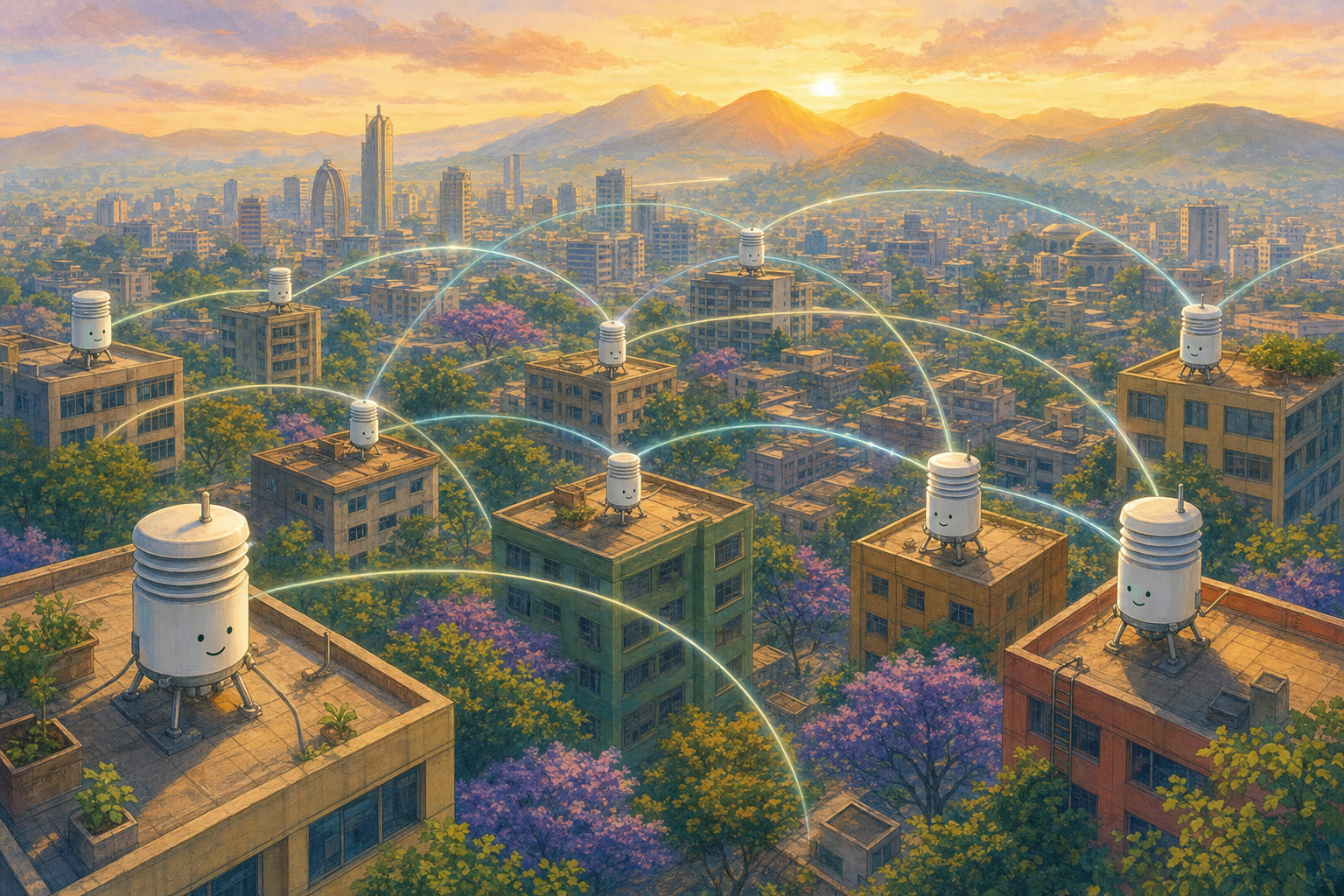 Air sensors on rooftops help researchers map changing pollution across Addis Ababa.