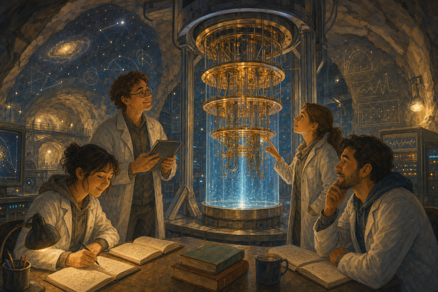 Scientists beginning an underground search for dark matter.